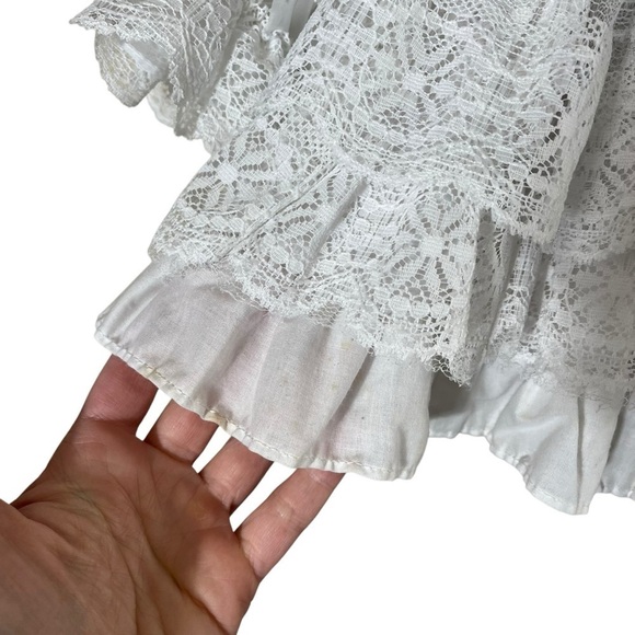 VINTAGE 80s MARTHA'S MINIATURES Ruffle Tiered Velvet and Lace Dress - Picture 7 of 14